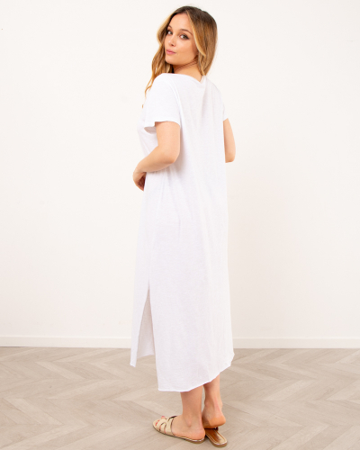 Robe coton col lurex