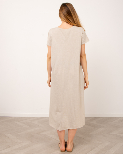 Robe coton col lurex