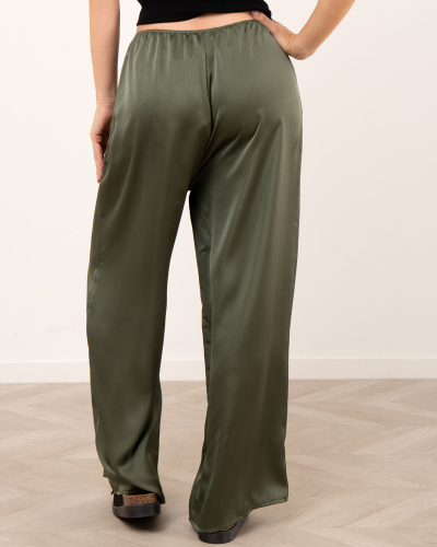 Pantalon large satin