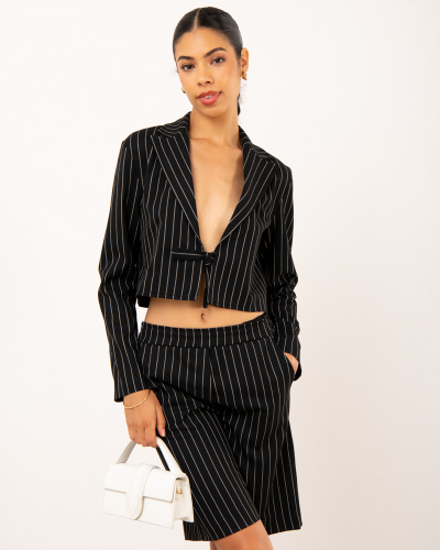 Blazer rayé lacet