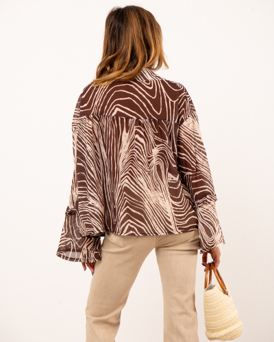 Blouse imprimé marron