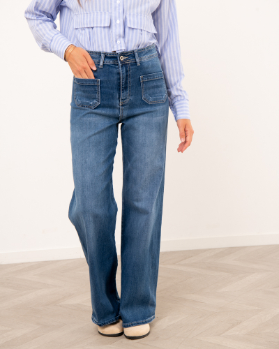 Jean large petites poches