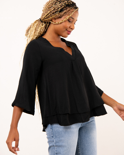 Blouse col en v