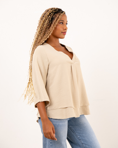 Blouse col en v