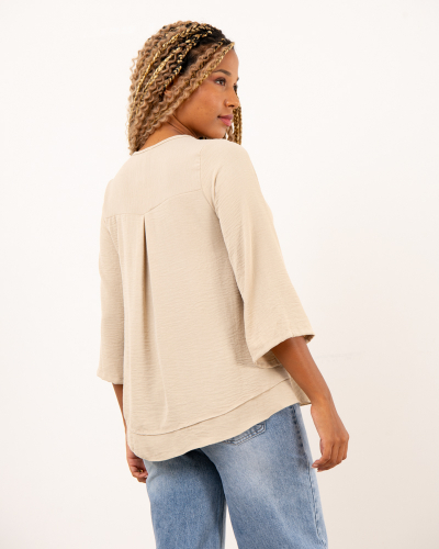 Blouse col en v