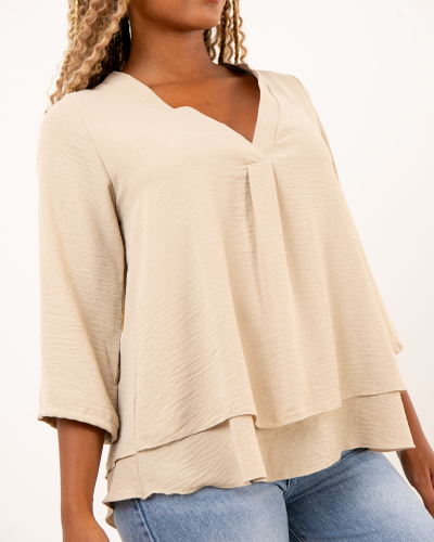 Blouse col en v