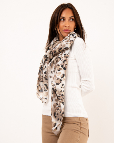 Foulard imprimé léopard lurex