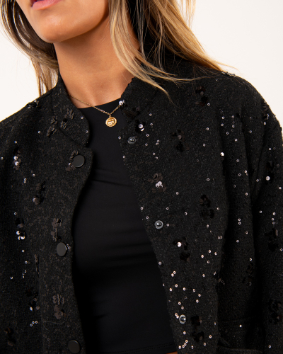 Bombers tweed paillettes