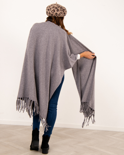 Poncho long franges