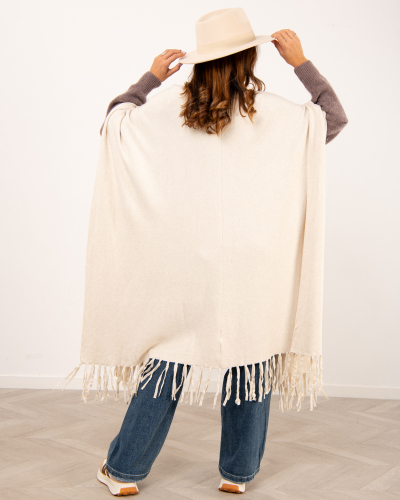 Poncho long franges