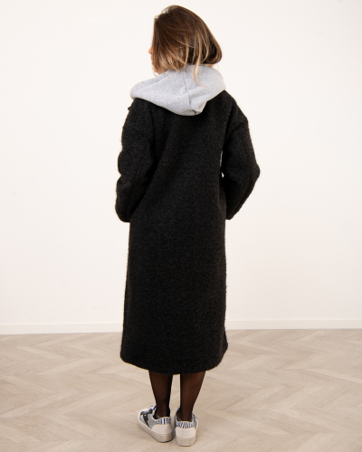 Manteau capuche bouclettes