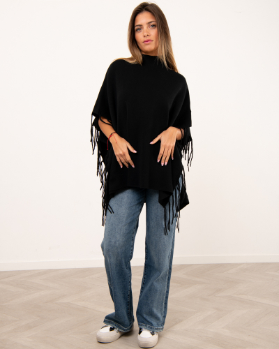 Pull poncho franges