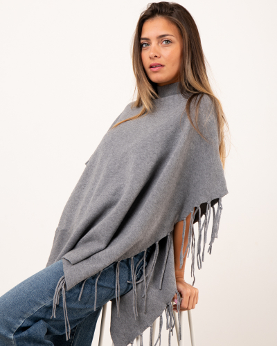 Pull poncho franges