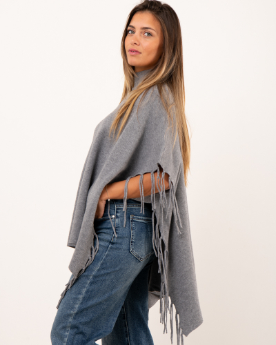 Pull poncho franges