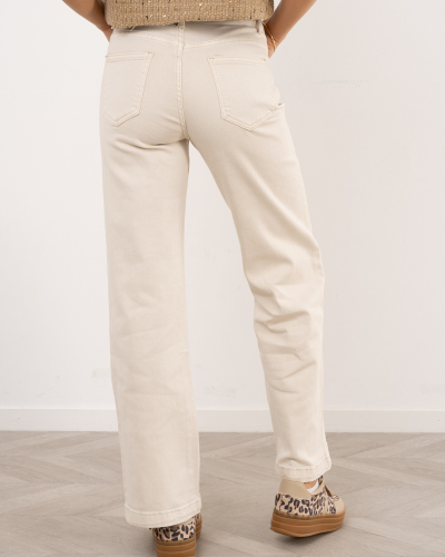 Pantalon large beige