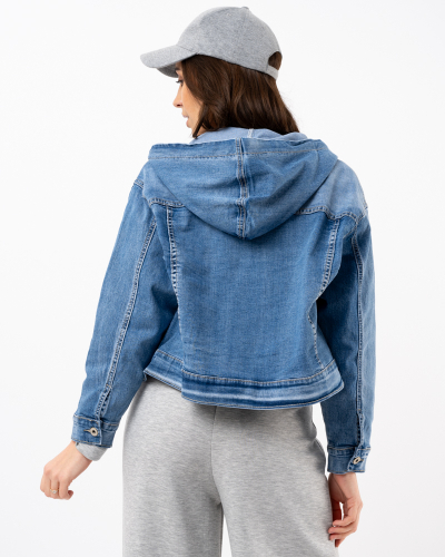 Veste jean capuche