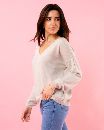 Pull lurex coeur