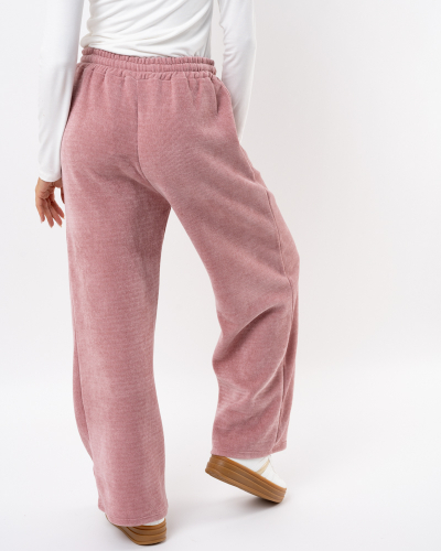 Pantalon large effet velours