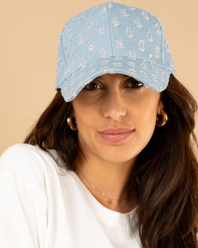 Casquette jean strass