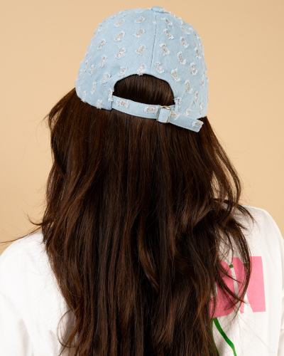 Casquette jean strass