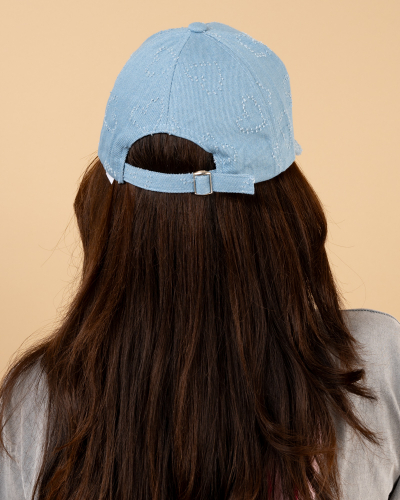 Casquette jean coeurs